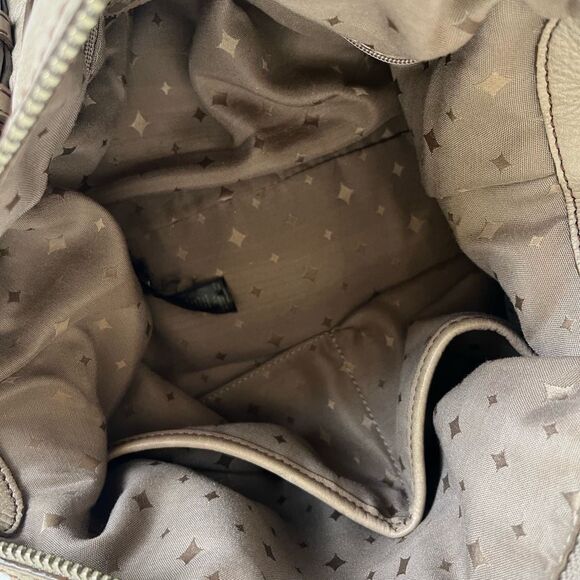 Fossil Leather Taupe Maddox Satchel Supple Slouchy Doctor Bag Silver Hardware - Picture 9 of 15